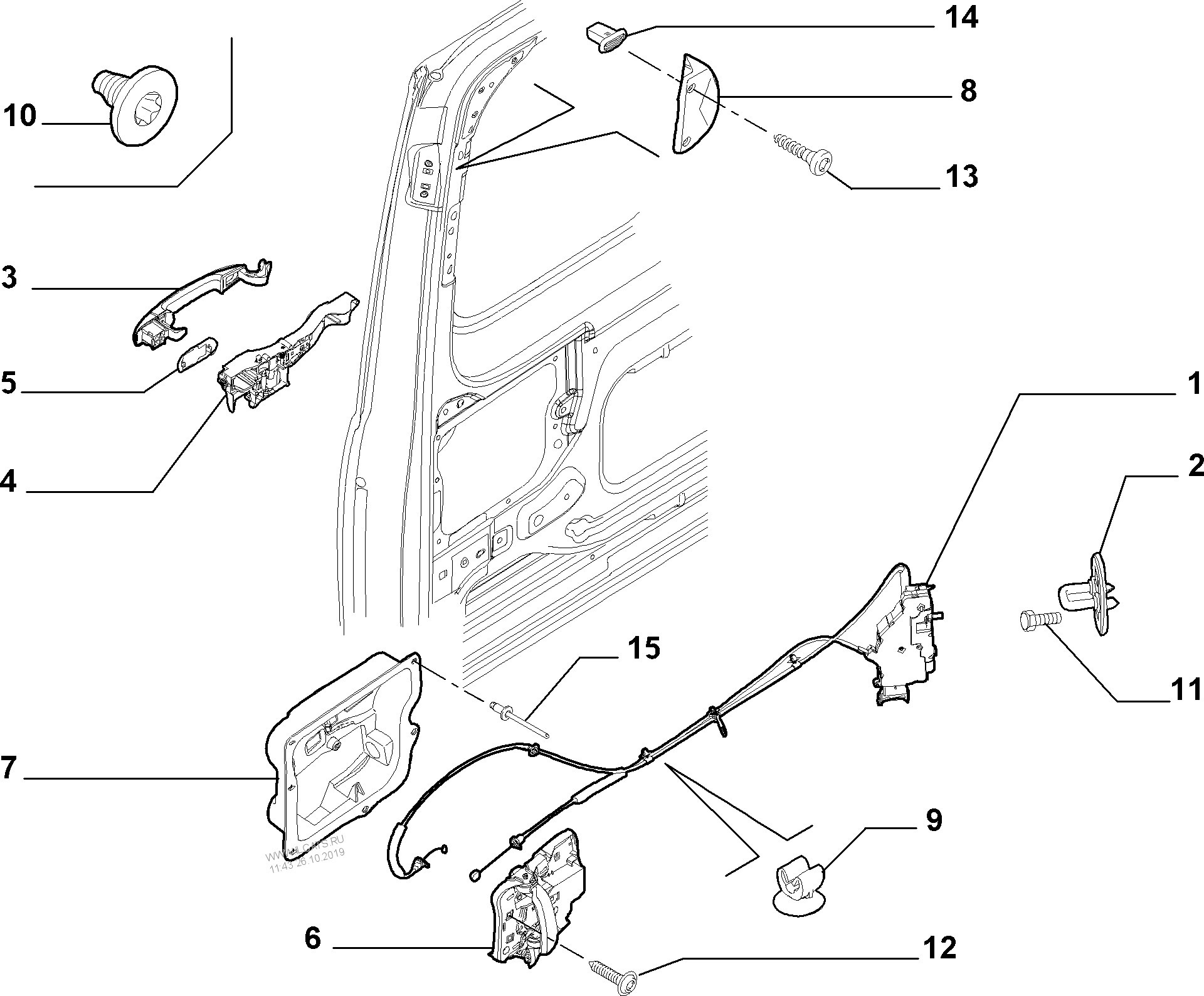 mecanisme-de-porte-laterale-droite-coulissante-de-citroen-jumpy-peugeot