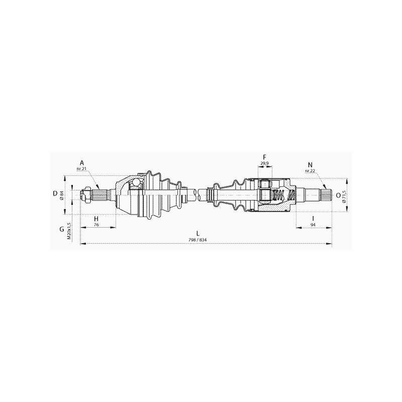 Cardan Arbre de Transmission Droit - Peugeot 106 Citroen Ax Saxo 1.4 i D 1.5 Diesel roue 4 trous NPWCT003