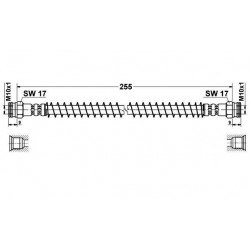 Flexible de Frein Arriere - Peugeot 205 longueur 275mm 19018157