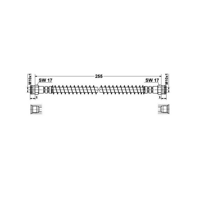 Flexible de Frein Arriere - Peugeot 205 longueur 275mm 19018157