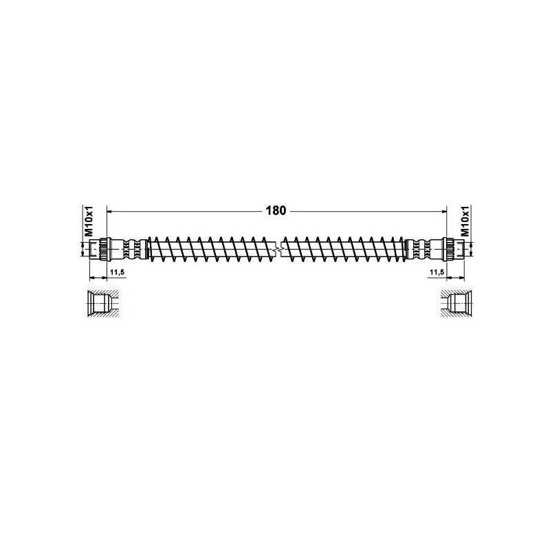 Flexible de Frein Arriere - Renault clio megane modus Peugeot 405 longueur 180mm 3932