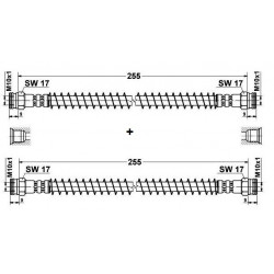 2x Flexibles de Frein Arriere - Peugeot 205 longueur 275mm 19018157*2