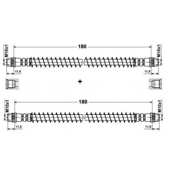 2x Flexibles de Frein Arriere - Peugeot 405 Renault Clio Megane Modus 3932*2