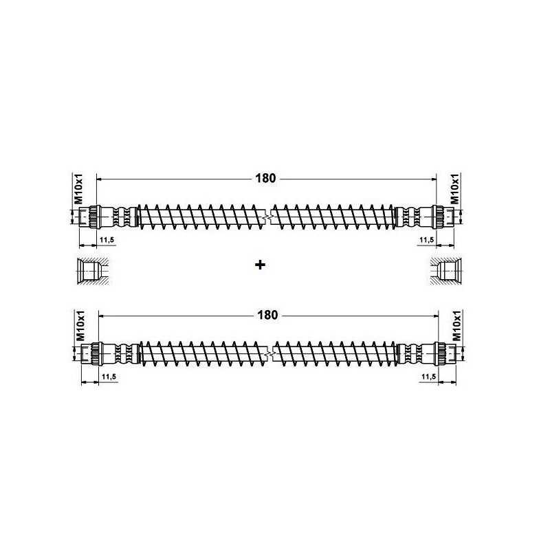 2x Flexibles de Frein Arriere - Peugeot 405 Renault Clio Megane Modus 3932*2