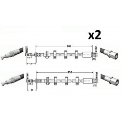 2x Flexibles de Frein Avant Droit+Gauche - Peugeot 406 720 889+520192