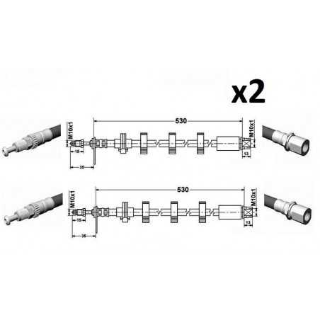 2x Flexibles de Frein Avant Droit+Gauche - Peugeot 406 720 889+520192