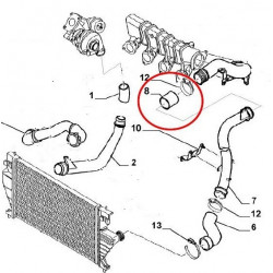 Manchon Durite de Turbo - Citroen Jumpy Evasion Peugeot 806 Expert Fiat Ulysse et Scudo 2.0 Hdi JTD BF-818007