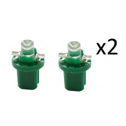 2x Ampoules LED B8.5d - Creuse Verte 12V tableau de bord / feux de signalisation L004G