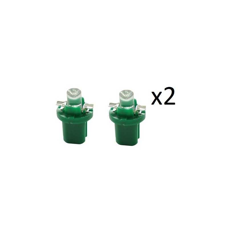 2x Ampoules LED B8.5d - Creuse Verte 12V tableau de bord / feux de signalisation L004G