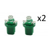 2x Ampoules LED B8.5d - Creuse Verte 12V tableau de bord / feux de signalisation L004G