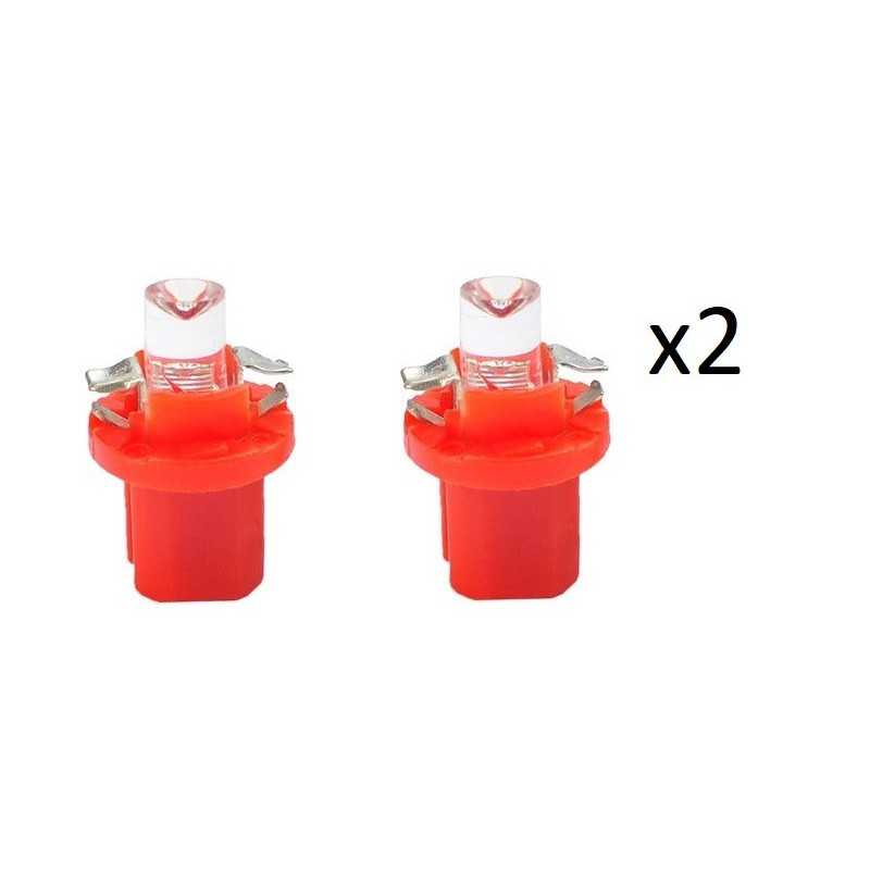 2x Ampoules LED B8.50 1 x Flux creuse rouge 12V L004R