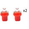 2x Ampoules LED B8.50 1 x Flux creuse rouge 12V L004R