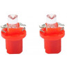 2x Ampoules LED B8.50 1 x Flux creuse rouge 12V L004R