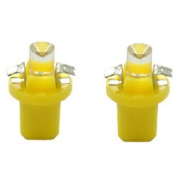 2x Ampoules LED B8.50 Creuse Jaune 12V - tableau de bord / feux de signalisation L004Y