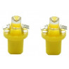 2x Ampoules LED B8.50 Creuse Jaune 12V - tableau de bord / feux de signalisation L004Y