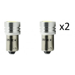 2x Ampoules LED BA9S HP 1W Blanche - 12V L016W