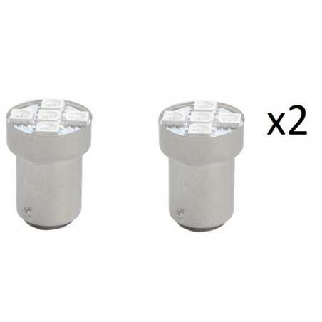 2x Ampoules LED BAY15d SMD 5050 Blanche - 12V L037W
