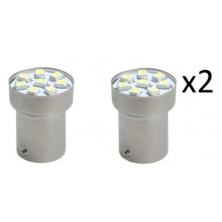 2x Ampoules LED BA15s G18 SMD 5050 Blanche - 12V L088W