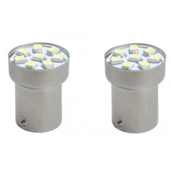 2x Ampoules LED BA15s G18 SMD 5050 Blanche - 12V L088W