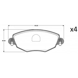 4x Plaquettes de Freins Arrière - Ford Mondeo III FDB1425