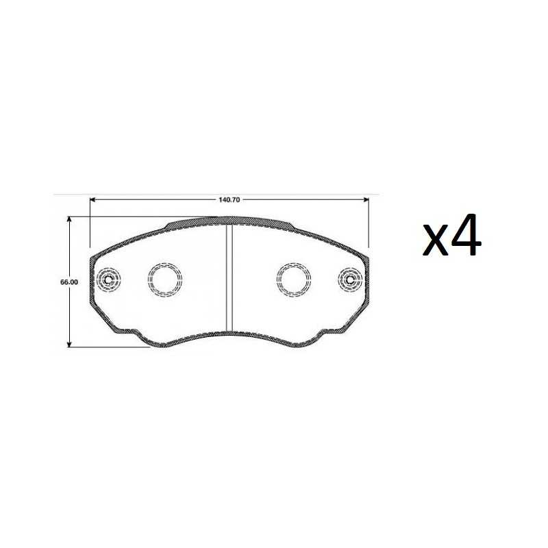 4x Plaquettes de Frein Avant - CITROEN JUMPER - PEUGEOT BOXER 101735309