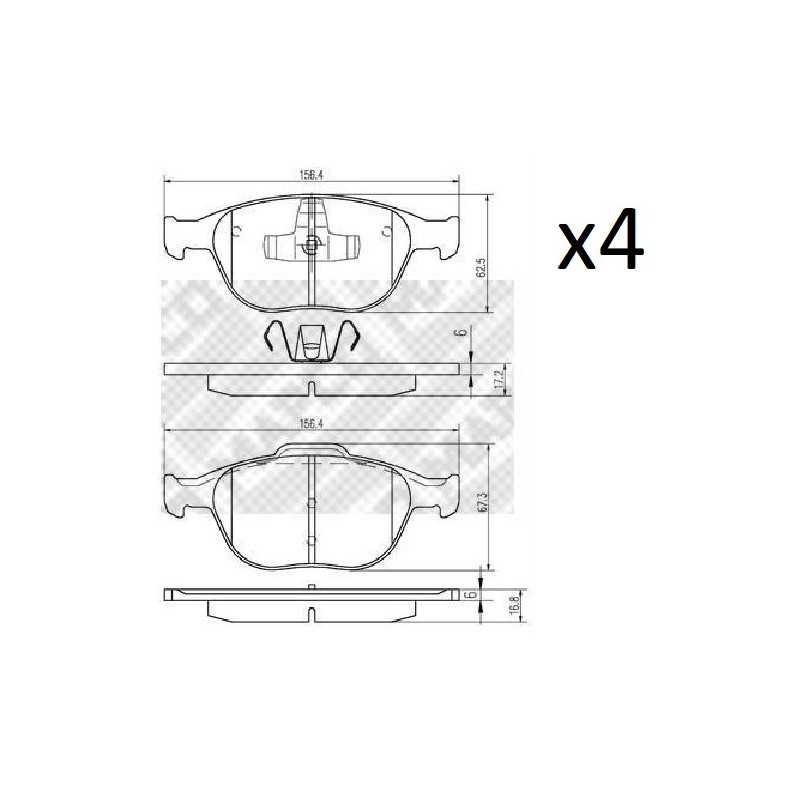 4x Plaquettes de Frein Avant - Ford C Max - Focus - Kuga - Mazda 3 6709