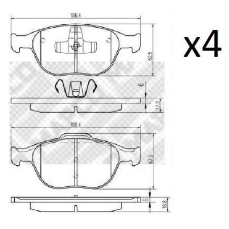 4x Plaquettes de Frein Avant - Ford C Max - Focus - Kuga - Mazda 3 6709