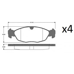 4x Plaquettes de Frein Avant - Opel Astra F Corsa A - B Tigra Vectra A 079.0