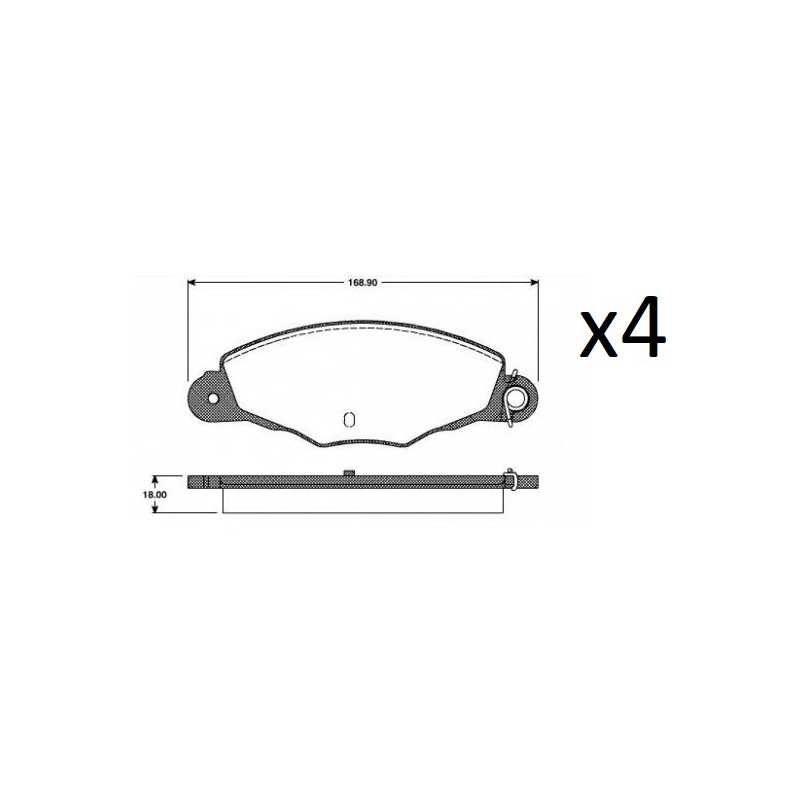 4x Plaquettes de Frein Avant - PEUGEOT 406 - 605 CITROEN XM - XANTIA 2659.04