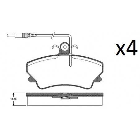 4x Plaquettes de Frein Avant - Renault Espace 2 LP822