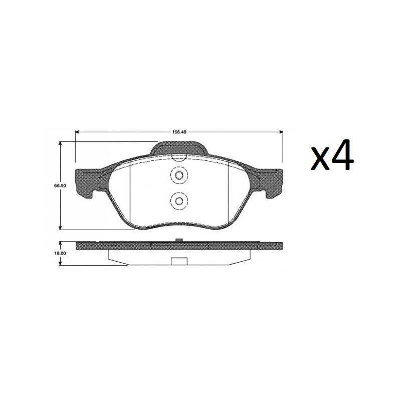 4x Plaquettes de Frein Avant - RENAULT LAGUNA 2 2962.00