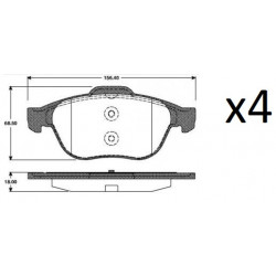4x Plaquettes de Frein Avant - RENAULT LAGUNA 2 - VELSATIS - ESPACE 4 P68030
