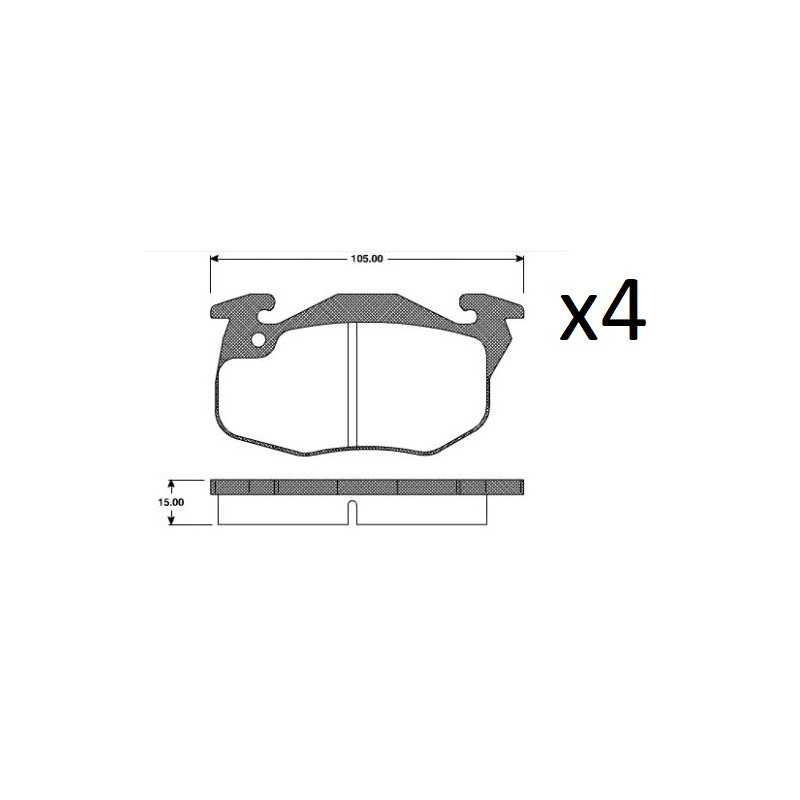 4x Plaquettes de Frein Avant - Renault Super 5 - Express 9415