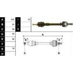 Cardan arbre de transmission coté gauche Peugeot 206 NPWPE003 First Direction , suspension , transmission