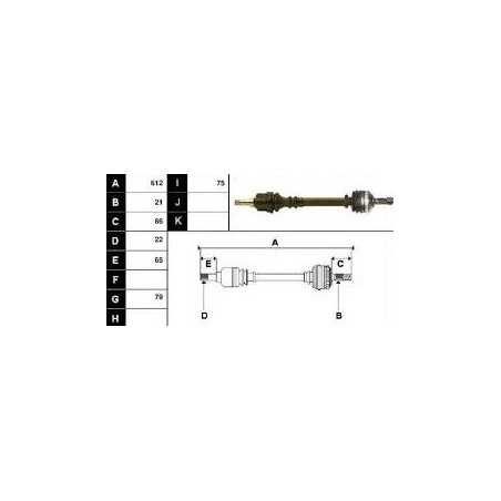 Cardan arbre de transmission coté gauche Peugeot 206 NPWPE003 First Direction , suspension , transmission Cardan arbre de transmission coté gauche Peugeot 206 NPWPE003 First Direction , suspension , transmission