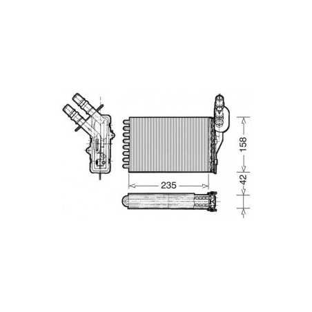 Radiateur de chauffage intérieur Renault Clio 2 700 750 First Radiateur de chauffage