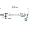 Cardan coté droit Citroen : Ax , Saxo , Peugeot 106 NPWCT001 First Direction , suspension , transmission