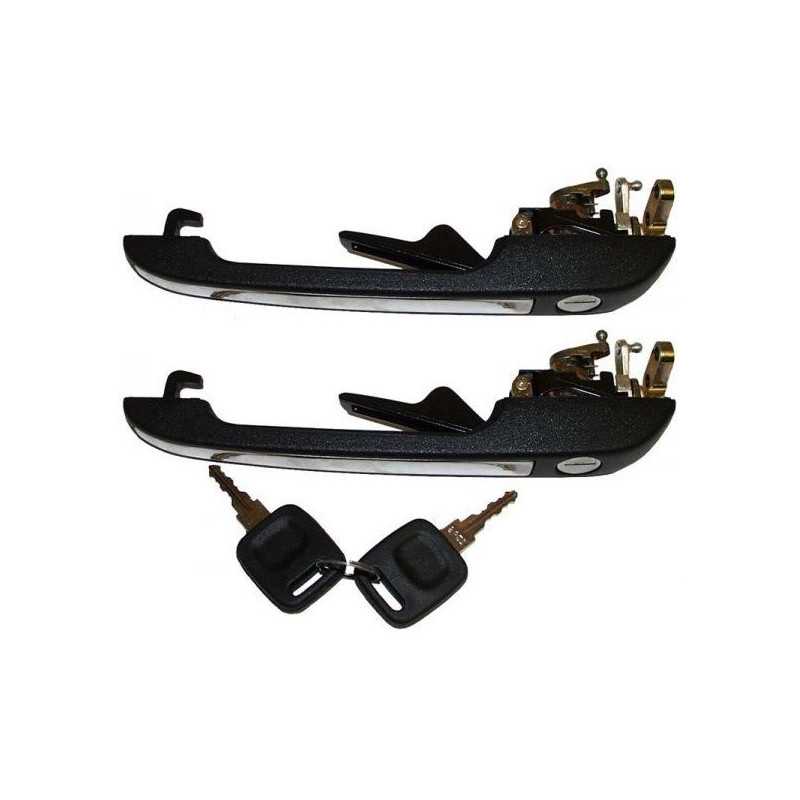 Lot de deux poignées de porte extèrieure Volkswagen : Caddy , Golf 1 , Golf 2 , Jetta , Passat , Polo , Scirocco RAD92025 KIT...