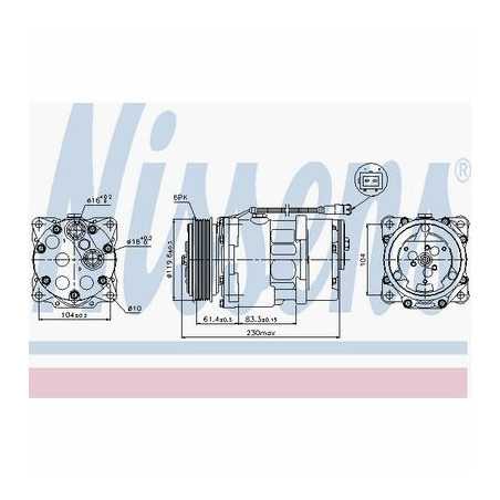 Compresseur de climatisation Citroen : Berlingo, Jumpy, Fiat : Scudo, Ulysse, Lancia Zeta, Peugeot : 607, 806, Expert, Partne...