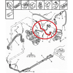 Tuyau du filtre de gasoil vers la pompe à injection Citroen : C15, Jumpy , Xsara , Peugeot : 206 , 306 , Expert , Partner PB...