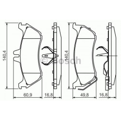 Jeu de 4 plaquettes de frein arrière Mercedes ML 0986424708 BF-AUTOPARTS Plaquette de frein