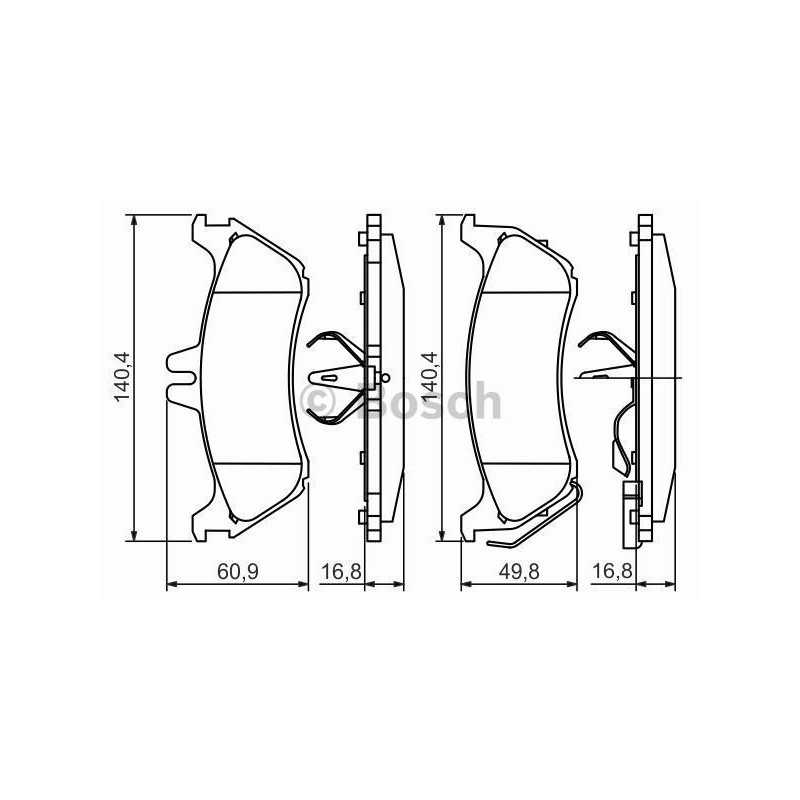 Jeu de 4 plaquettes de frein arrière Mercedes ML 0986424708 BF-AUTOPARTS Plaquette de frein