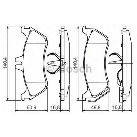 Jeu de 4 plaquettes de frein arrière Mercedes ML 0986424708 BF-AUTOPARTS Plaquette de frein Jeu de 4 plaquettes de frein arrière Mercedes ML 0986424708 BF-AUTOPARTS Plaquette de frein