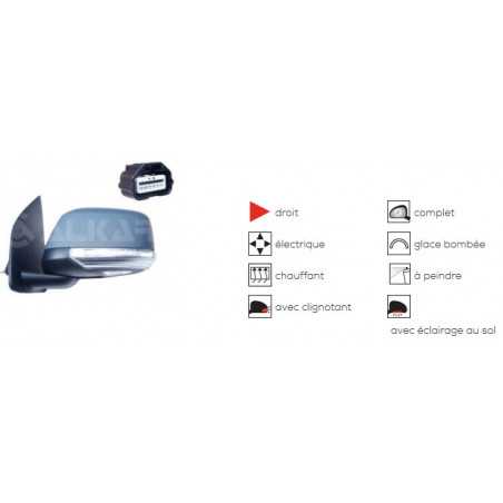 Rétroviseur électrique avec clignotant et eclairage de seuil coté droit Nissan : Navara , Pathfinder ( couleur noire ) 61385... Rétroviseur électrique avec clignotant et eclairage de seuil coté droit Nissan : Navara , Pathfinder ( couleur noire ) 61385...