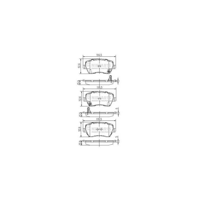 Jeu de 4 plaquettes de frein avant Nissan : Micra , Note , Suzuki Swift J3608026