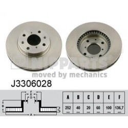 Jeu de 2 disques de frein avant Opel : Agila , Suzuki : Splash , Swift J3306028