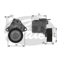 Galet tendeur de courroie d'accessoire Mercedes : Classe C, Classe E, Classe ML, Classe V, Sprinter, Viano, Vito T38415