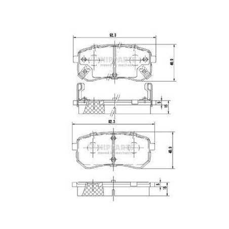 Jeu de 4 plaquettes de frein avant Hyundai I10 , Kia Picanto J3610307 Jeu de 4 plaquettes de frein avant Hyundai I10 , Kia Picanto J3610307