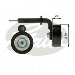 Galet tendeur de courroie d'accessoire BMW : Série 3 (E46, E90, E91, E92, E93) , Série 5 (E60, E61), X3 (E83) , X5 (E53) T390...