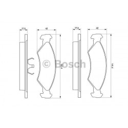 Jeu de 4 plaquettes de frein avant Ford Fiesta 0986468570 Bosch Freinage